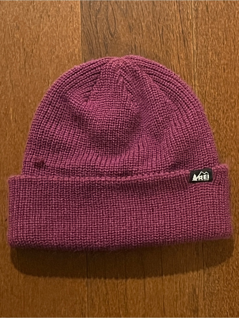 REI Co-op Ribbed Beanie in a plum/magenta shade